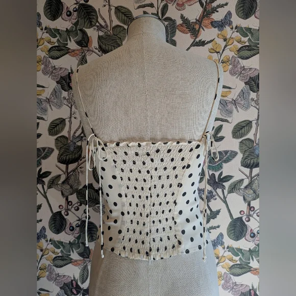 Reformation- Cream and Black Polka Dot Tank- Size 4 - Picture 3 of 3